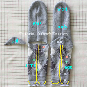 sew-sock-bunny-3 Ушастый зайчик из носков