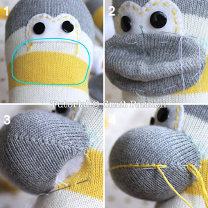 sew-sock-monkey-21 Мягкая игрушка. Обезьянка  из носков