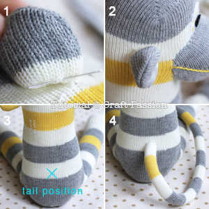 sew-sock-monkey-22 Мягкая игрушка. Обезьянка  из носков